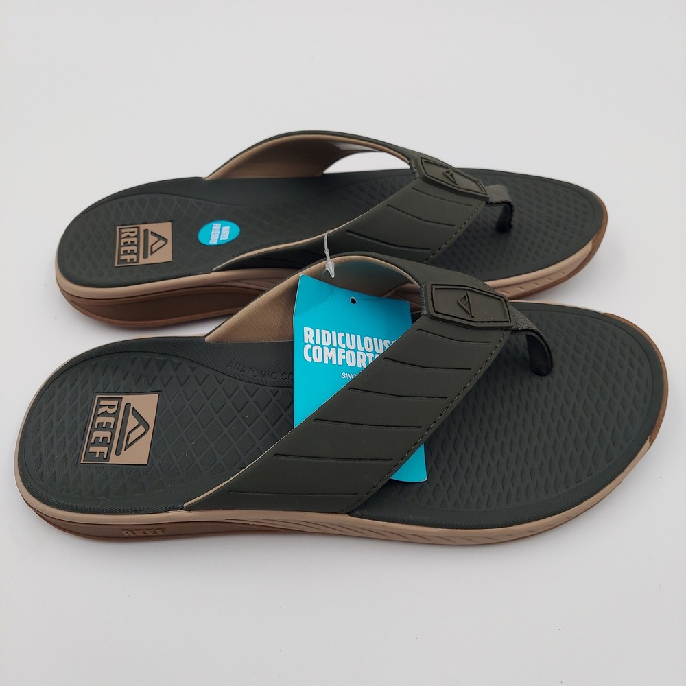 Reef Flip Flops Mens 11 Olive Green Brand New Water Friendly Sandals